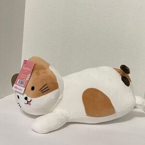 Daiso White and Brown Stuffed Cat